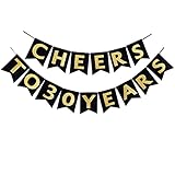 Cheers to 30 Years Banner 30th Birthday Party Banner 30th Anniversary Party Decoration Bunting