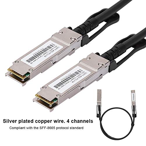 Mugast QSFP-40G-CU1M SFF-8436 Cable,3.3FT 4 Channels 10Gbps High Speed Transmission Copper Data Cable for VR, Data Center, Server, High-Speed Network Card, RAID Disk Array, etc