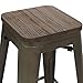 Best Choice Products 24in Metal Industrial Distressed Bar Counter Stools w/Wooden Seat Top, Set of 4, Copper