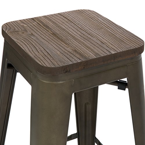 Best Choice Products 24in Set of 4 Stackable Industrial Distressed