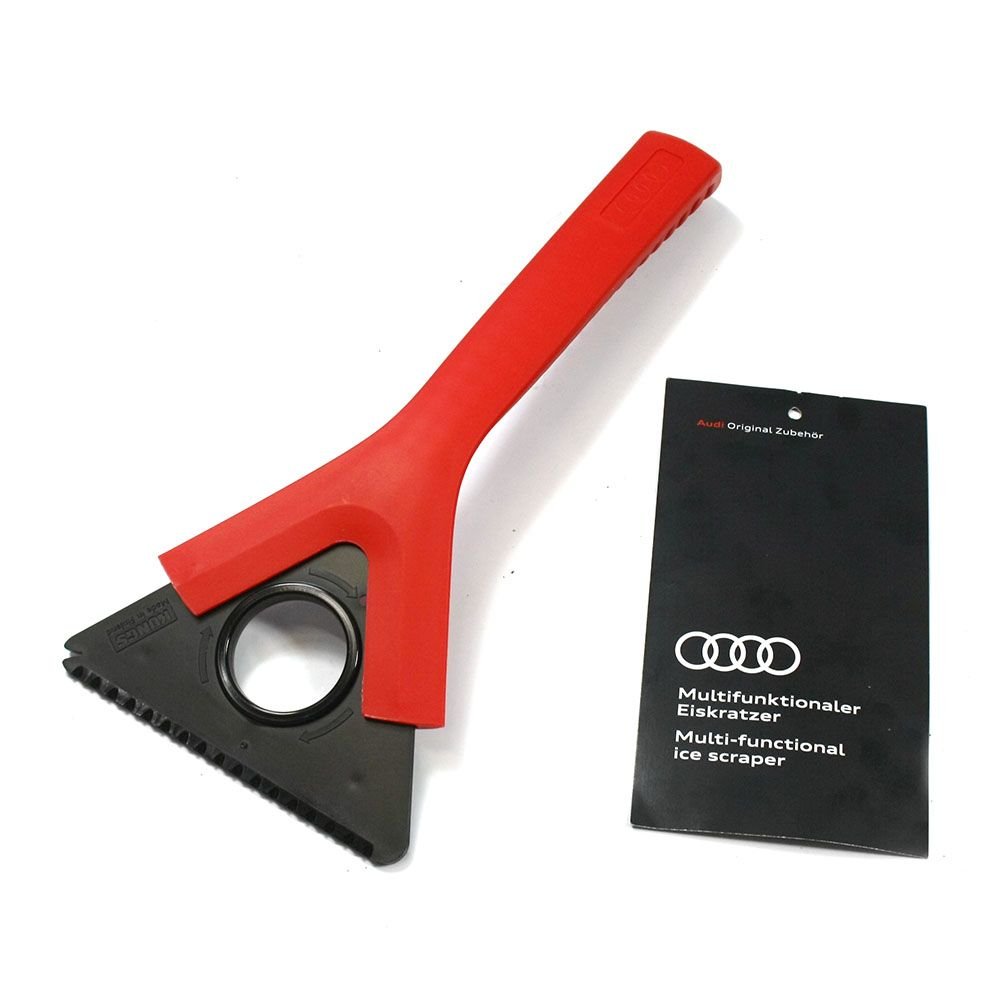 Audi Original Ice Scraper Multifunctional Scraper Blade Winter Scratch Care Cleaning 80A096010, Red