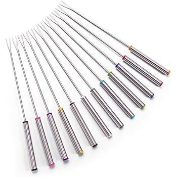 Set of 12 Stainless Steel Fondue Forks 9.5