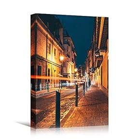 signwin Canvas Wall Art Street Lights Cityscape Colorful...
