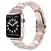 Simpeak Slim Band Compatible with Apple Watch Series 7 45mm, Women Men Solid Stainless Steel Business Band Strap Replacement for iWatch Series 6 SE 5 4 (44mm) Series 3 2 1 (42mm), Rose Gold