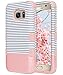 ULAK S7 Case, Galaxy S7 Case, 3 in 1 Hard PC+Soft Silicone Hybrid Dust Scratch Resistance Protective Cover for Samsung Galaxy S7 (Minimal Stripes Rose Gold) Will not Fit S7 Edge