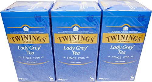 Twinings of London Lady Grey 3 x 25 Teebeutel Aromatisierter Schwarztee