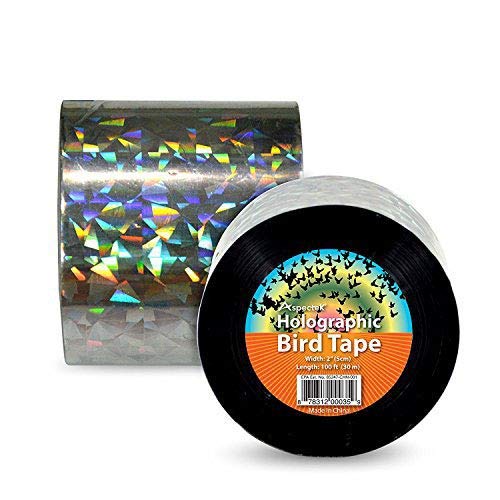 100-Foot by 2-Inch Holographic Bird Scare Ribbon, Double Side Laser Bird Scare Tape