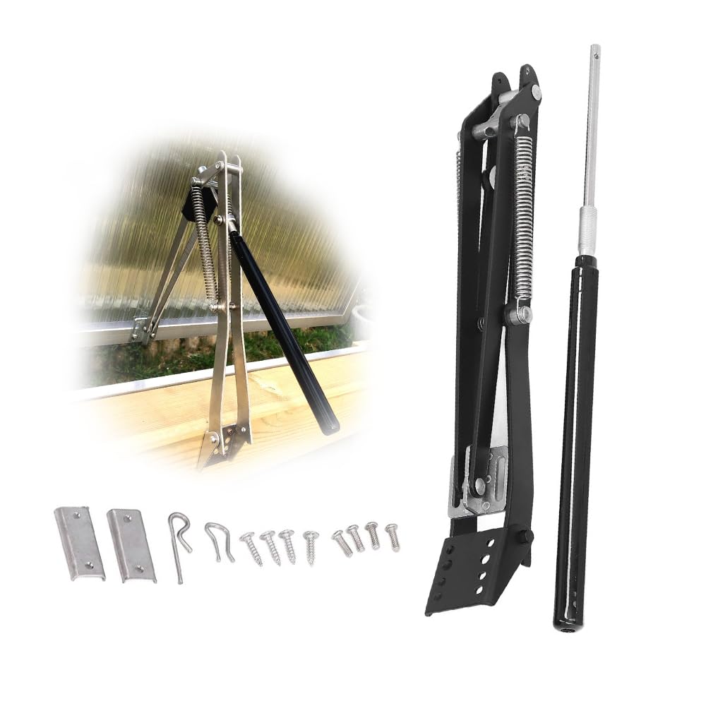 Greenhouse Window Opener, Automatic Roof Vent Opener Window Opener, Solar Heat Sensitive Greenhouse Auto Vent Opener Double Spring Aluminum Vent Lifts 15 Lbs
