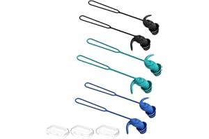 Swimming Ear Plugs for Adults,3 Pairs Anti-Lost Waterproof Reusable Silicone Swim Earplugs for Swimming Showering Surfing Sno