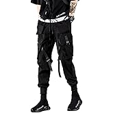 DUDHUH Cargo Pants for Men Techwear Hip Hop Harem Pants Streetwear Fashion Men’s Tactical Track Jogger Pants