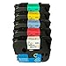 NEOUZA 5PK Compatible for Brother P-Touch Laminated TZe TZ Label Tape 24mm x 8m 1 Inch x 26.2 Feet (Set of Black Print on 5 Colors)