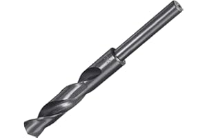 TA-VIGOR 15.5mm Reduced Shank Drill Bit, 39/64" Drill Bit High Speed Steel HSS 9341 Black Oxide with 1/2 Inch Straight Shank- Perfect for Drilling Steel,Copper,Aluminum Alloy