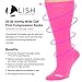 LISH Plain Jane Wide Calf Firm Extra Compression Socks - Graduated 20-30 mmHg Knee High Plus Size Support Stockings (Pink, M/L)