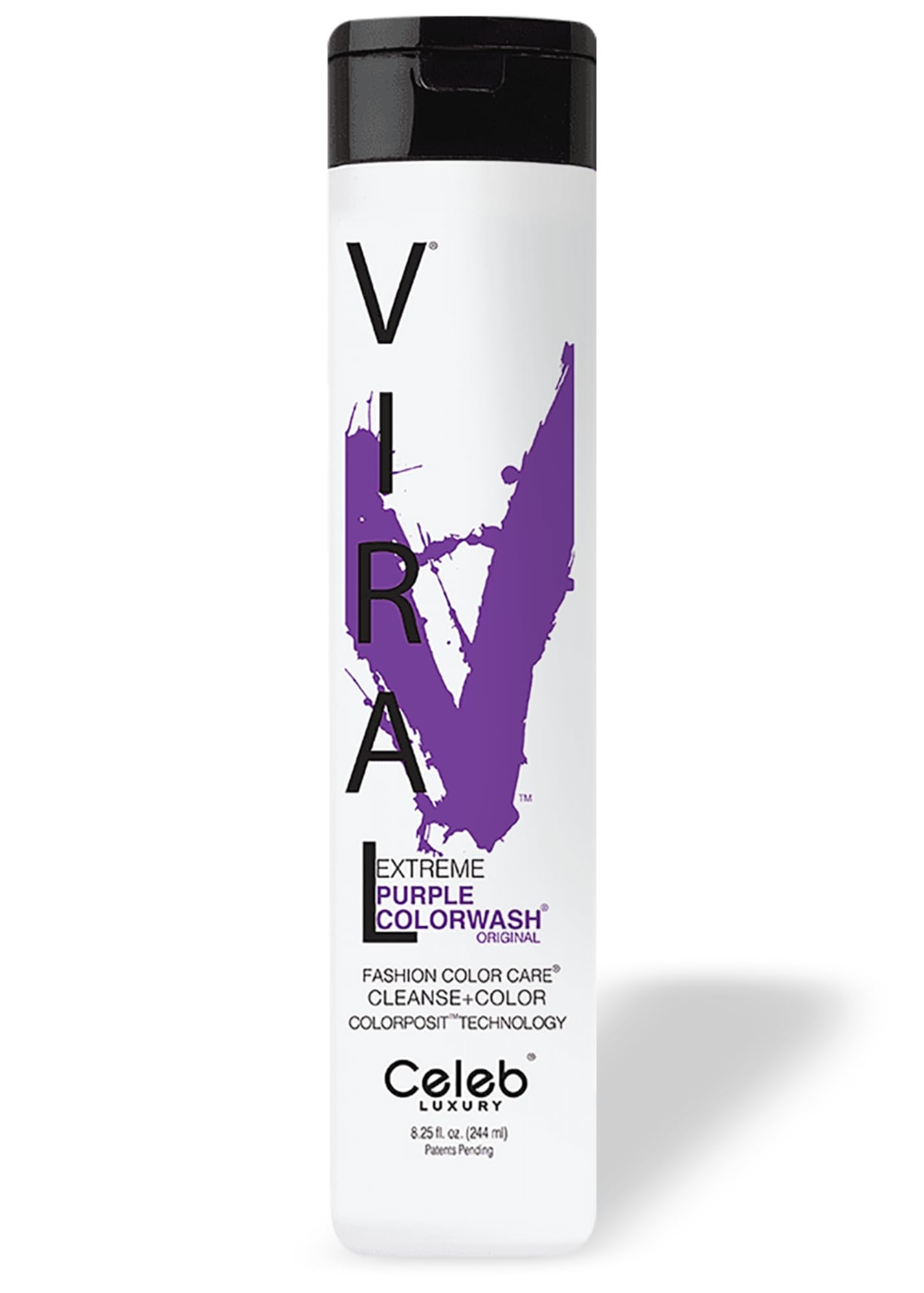 Celeb Luxury Viral Purple Colorwash, Color Depositing Shampoo with Bondfix Bond Rebuilder, Semi Permanent Hair Colour Glaze, Vegan Hair Dye, Maintains and Refreshes Bold Purple Color — image 1