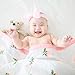 Lifetree Toddler Bed Blankets, Floral Print Bamboo Cotton 2 Layers Muslin Blankets for Girls, Lightweight Soft Blankets Large 45 x 45 inches