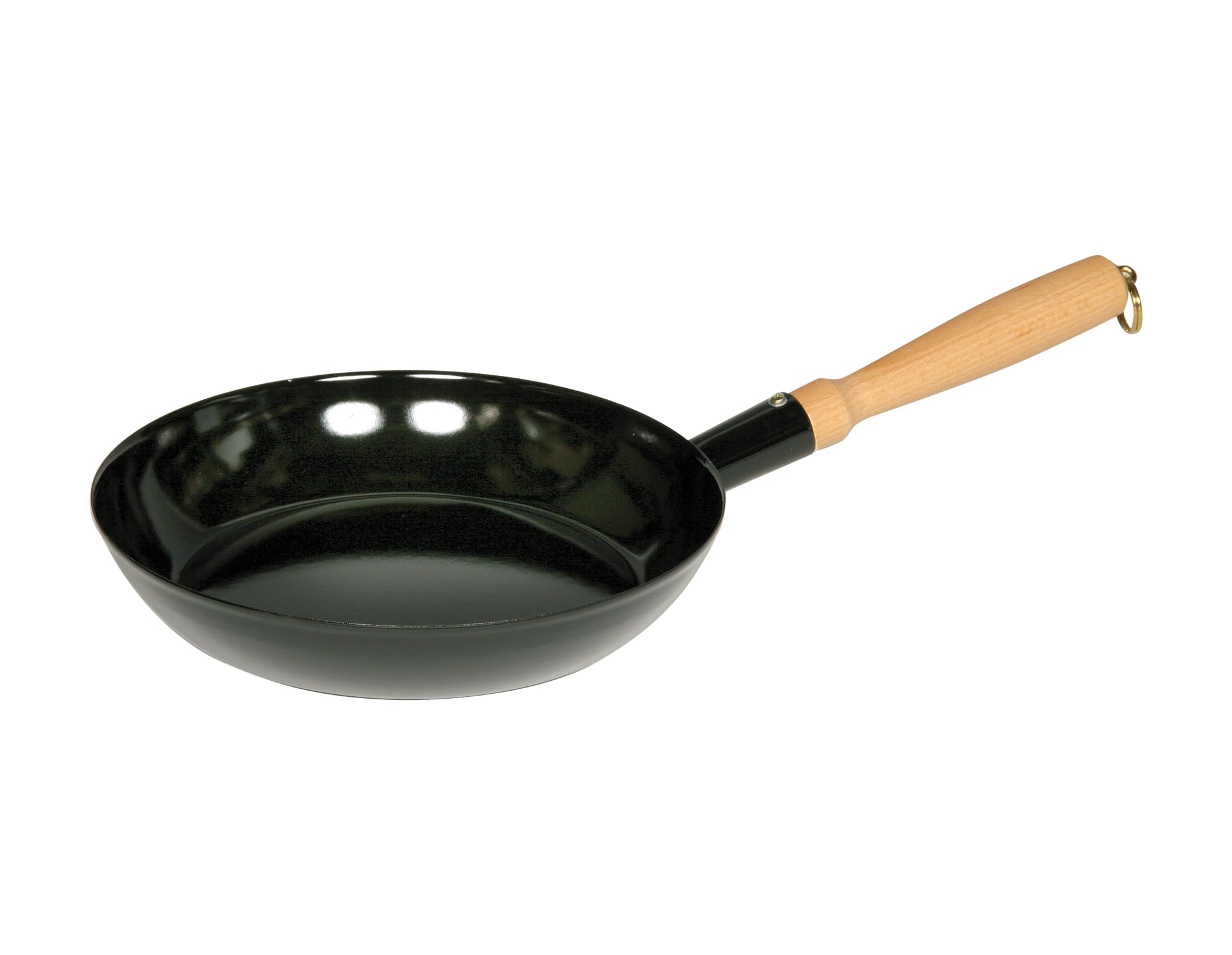 Riess Classic-Black Pan Round with Wooden Handle, Diameter-24 Cm Black