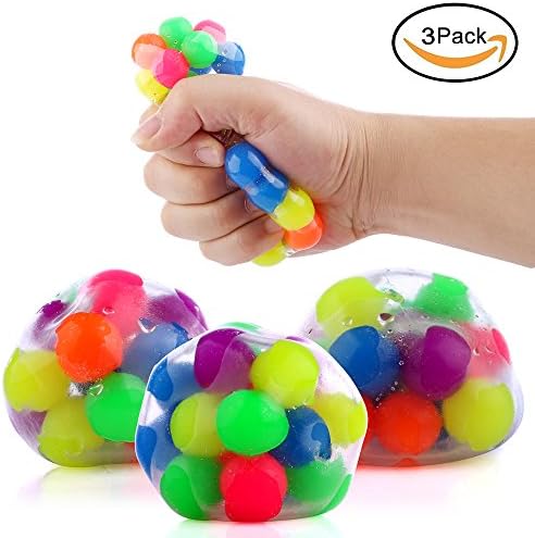 DNA Stress Relief Ball - 3 Pack- Squeezing Balls- Sensory Stress Balls For Kids &amp; Adults- Ideal Sensory Toy for Autism, Anxiety, ADHD &amp; More