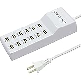 USB Charging Station with 12 Port Power Strip Fast Charging hub for Multiple Devices Compatible with Cell Phones Tablets Laptops (12 USB Ports)
