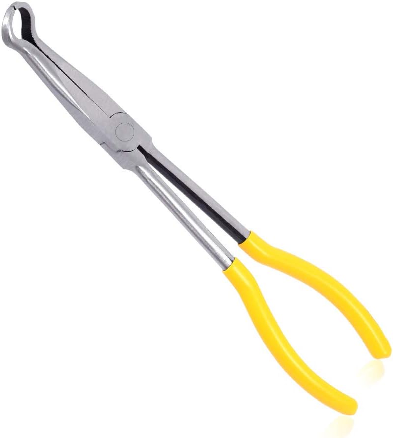 SPEEDWOX Long Reach Hose Grip Pliers 11 Inches Ring Nose Pliers Hose Gripper 3/5 Inch Diameter Offset Spark Plug Boot