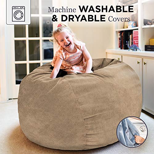 CordaRoy's Corduroy Bean Bag Chair, Convertible Chair Folds from Bean