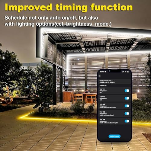 TENDIST Neon Rope Light, IP67 Outdoor LED Strip Lights Waterproof Dimmable Warm White 3000K Cool White 6500K Flexible Strip Light Alexa Compatible, 24V WiFi Neon Flex for Outdoor Decor (9M)