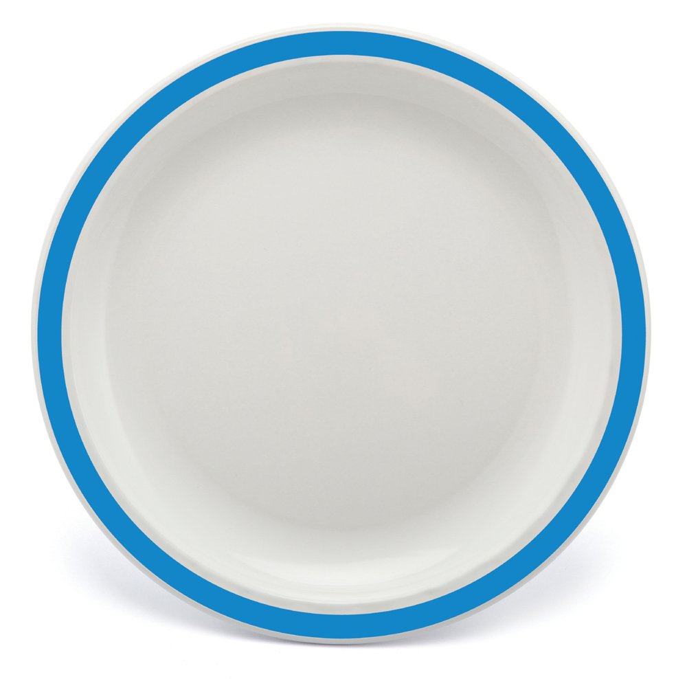 Harfield 17cm Polycarbonate Rimmed New Duo Plate Med Blue (Pack of 4)