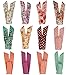 LilMents 12 Mixed Designs Wire Bunny Ears Hair Tie Headband Head Scarf Lot Set (Set B)