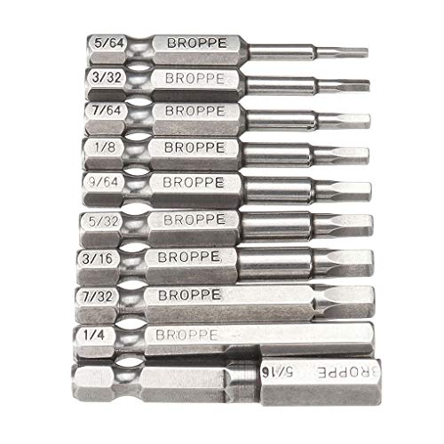 image for Topker 10PCS 50mm 1/4 Inch Hex Wrench Head Long Allen Bit Drill Quick 
