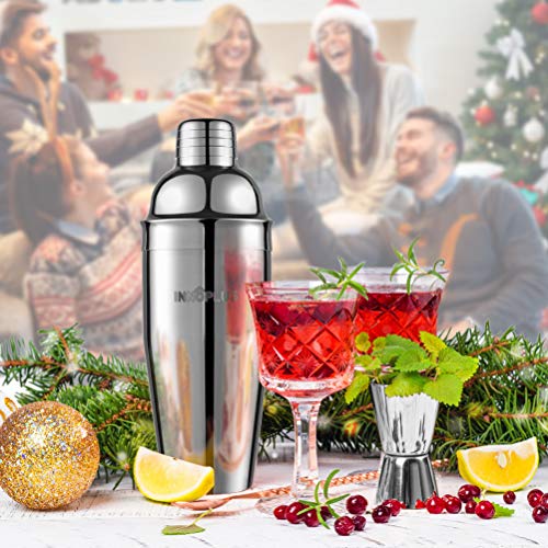 Cocktail Shaker, Cocktail Set, Cocktailshaker 750ML, Cocktail Shaker Set, Barshaker Mixer Edelstahl Barkeeper Set Zubehör für Familien, Bars Weihnachten Party, Whisky Martini Drink Shaker Geschenk – Bild 8