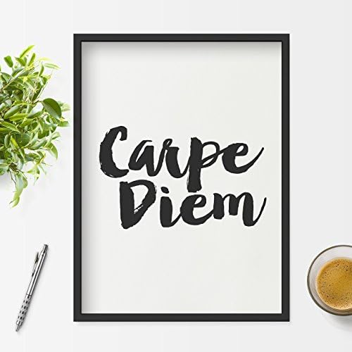 Carpe Diem Inspirational Print Home Decor Typography Poster Wall Art