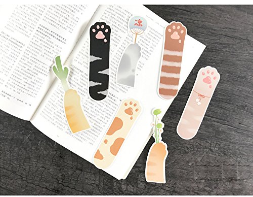 image for YOSCO Funny Cat's Paw Shaped Reading Colorful Cute Bookmarks, 30PCS,No