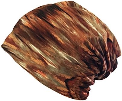 Qiabao Women's Soft Comfy Printed Slouch Beanie Cap Hat (Multicoloured A)