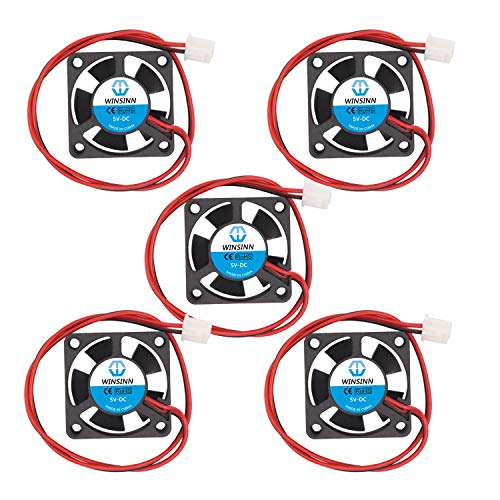 WINSINN 30mm Fan 5V DC Brushless Quiet Cooling 3010 30x10mm for 3D Printer Extruder Hotend V6 V5 CPU Arduino - 2Pin 0.1A 1W 7500+-10% RPM(Pack of 5Pcs)
