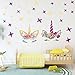 Unicorn Wall Decals,Unicorn Wall Sticker Decor with Heart Flower Birthday Christmas Gifts for Boys Girls Kids Bedroom Decor Nursery Room Home Decor (2 Pack Unicorn) (B)