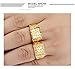 OPK Jewelry 18K Gold Plated Mens Ring in Chinese Blessing Fortune,Adjustable