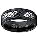 Metal Masters Men's Black Titanium Wedding Ring Band with Dragon Design Over Carbon Fiber Inlay and Black Cubic Zirconia SZ 10