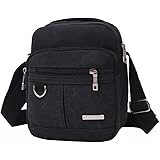 AlwaySky Unisex Canvas Small Shoulder Messenger Diagonal Cross Bag Multi-function Packback Travel Working School Sling Bag