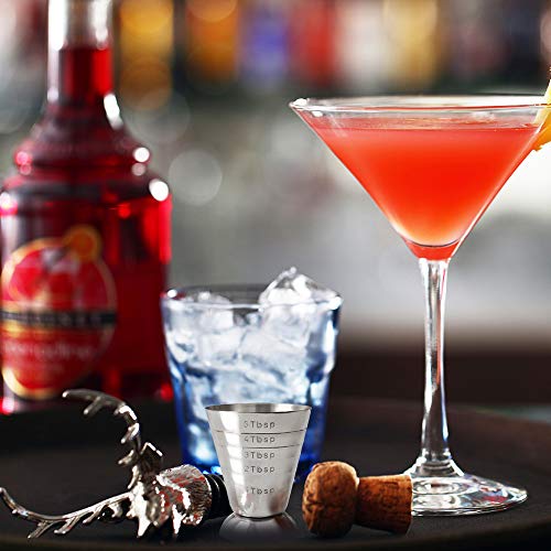 Cozihom Stainless Steel Measuring Cup, 2.5 oz, 75 ml, 5 Tbsp, Cocktail