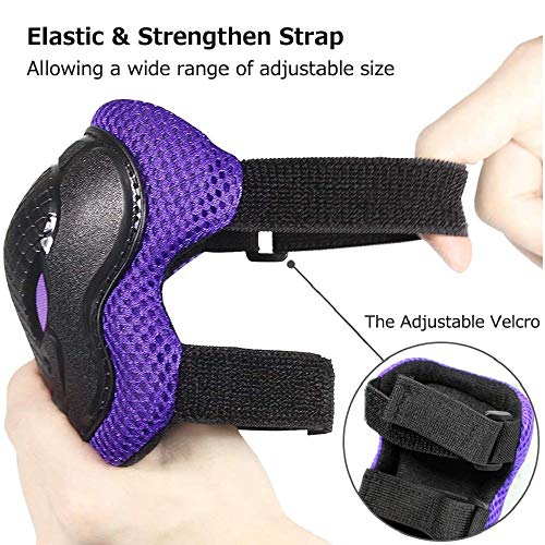 image for AresKo Kids/Youth Protective Gear Set, Kids Knee Pads and Elbow Pads W