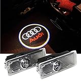 AMINEY 2 Pcs Door Light Car Vehicle Ghost LED Courtesy Welcome Logo Light Lamp Shadow Projector For AUDI, Easy Installation ...