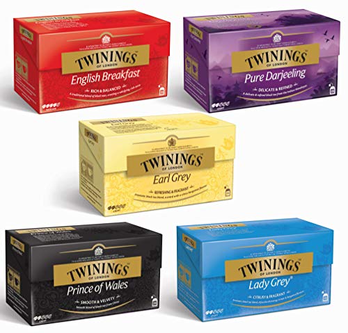 Twinings Schwarztee 5er Mix - 5 x 25 Teebeutel - English Breakfast, Earl Grey, Pure Darjeeling, Lady Grey, Prince of…
