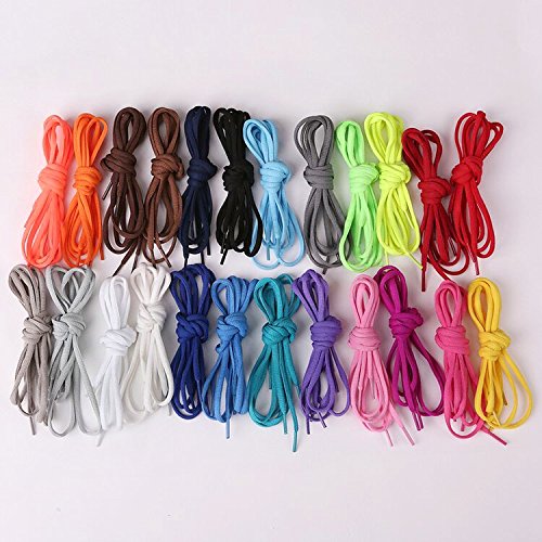 Marketty 20 Pairs 20 Color 5/16" Width Round Shoelace for Sneakers Boots Skateboard Hiking Sport Shoe (20 Random color out of 30ï¼‰