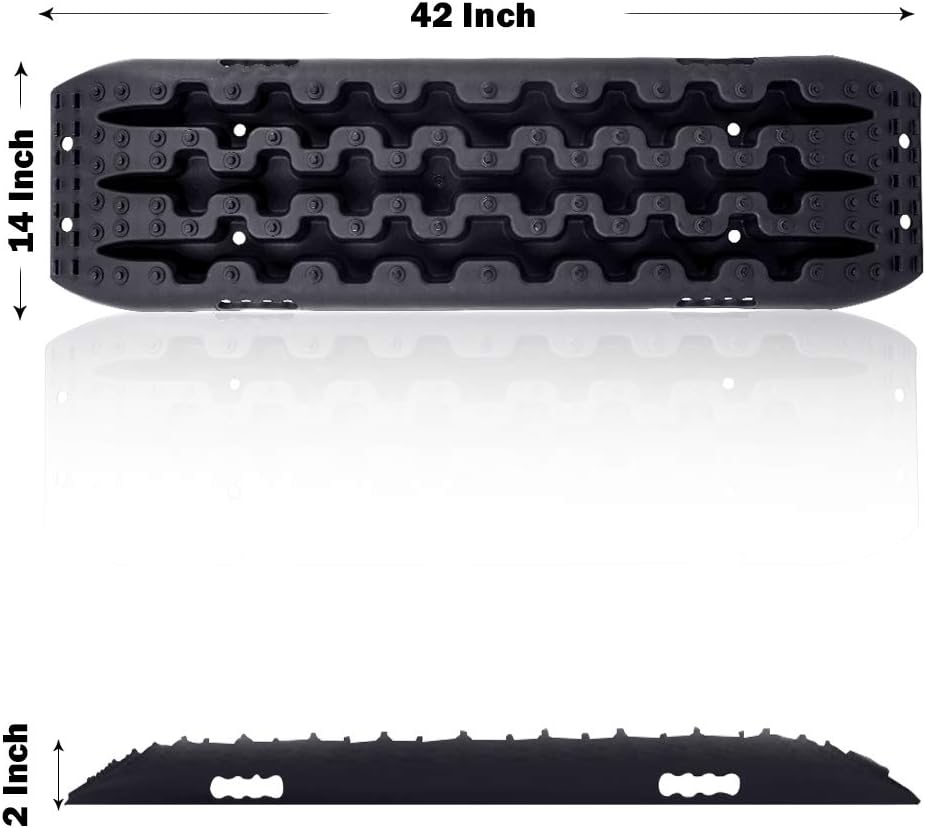 ORCISH Recovery Traction Boards Tracks Tire Ladder for Sand Snow Mud 4WD(Set of 2), Black: Automotive