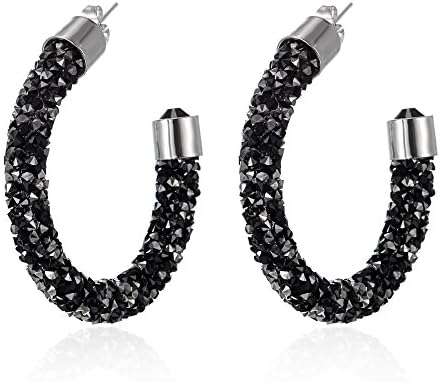 Crystal Rock Earring Black with Swarovaski Crystals