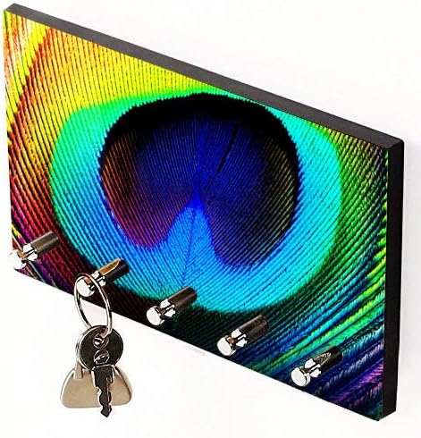 Casemantra® Latest Desigen Year Gifts Printed Designe for Home Wall Decor Keychain Holder Hanger - Key Holder Pankh print