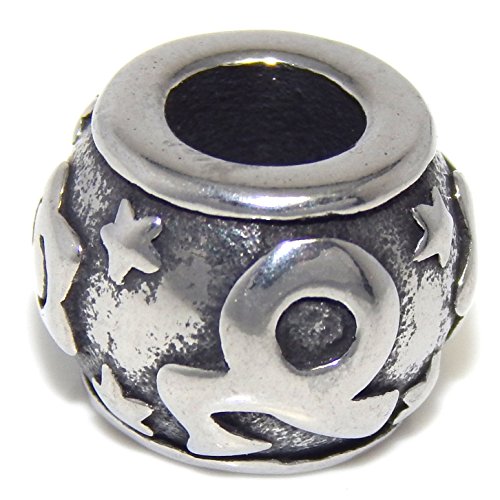 Stainless Steel Capricorn Zodiac Sign Spacer Charm Bead for European Snake Chain Bracelets