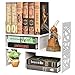 MyGift White Expandable Desktop Bookshelf Organizer with 5 Display Shelves, Small Stationery Storage Shelf Unit, College Dorm Desk Book Organizer