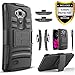 LG G Flex 2 Case, Combo Shell Cover Kickstand with Built-in Holster Locking Belt Clip+Circle(TM)Touch Screen Pen And Screen Protector-Black
