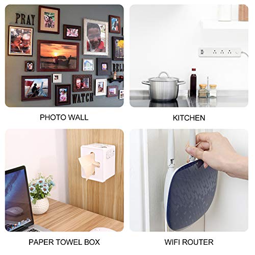 Self Adhesive Power Strip Wall Mount, Frylr No Damage Wall-mounted Fixator Holders Mount Reusable for Power Strips Cable Organizers, Photo Frame, Wall Clock, Cabinet Light, Movable(2 Pack) - Thumbnail 2
