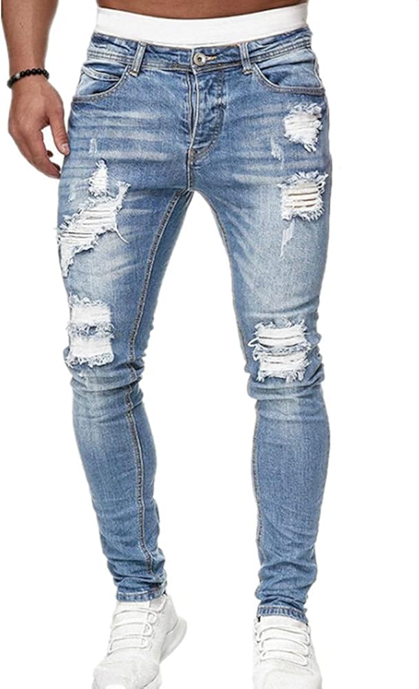 N\P Men's Sweatpants Jeans Pants Casual Summer Autumn Male Ripped